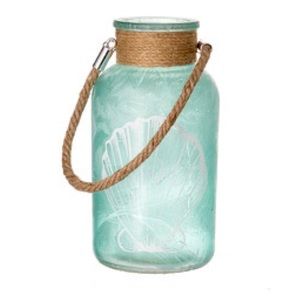 🆕🏬AUCTION PRICE👩🏻‍⚖️ Sea Glass Bottle with Twine in Green 7.87”